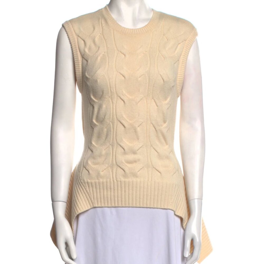 Alexander McQueen Cream Peplum Top - Size Medium